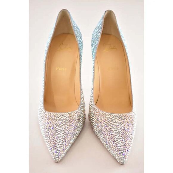 Christian Louboutin Kate Strass Degrade 100 Nude Multi AB Blue Pink Heel Pump 42 - Picture 5 of 11